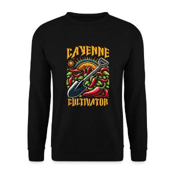 Amateurs de cuisine épicée, Chili Peppers Chef - Sweat-shirt Unisexe - noir - Devant - Alina (178cm) & Michal (187cm)
