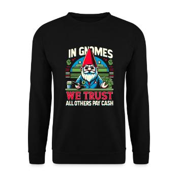 Garden Gnomes Gnome Lover Funny Gnome Gardening - Unisex Sweatshirt - black - Front - Alina (178cm) & Michal (187cm)