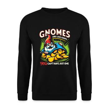 Garden Gnomes Gnome Lover Funny Gnome Gardening - Unisex Sweatshirt - black - Front - Alina (178cm) & Michal (187cm)