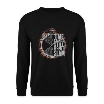 Poetry Slam Writer Poet Literature Slam Poetry Day - Unisex Sweatshirt - black - Front - Alina (178cm) & Michal (187cm)