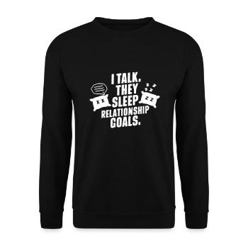 Sprechen Im Schlaf, Somniloquy, Sprechen Im - Unisex Pullover - Schwarz - Vorne - Alina (178cm) & Michal (187cm)