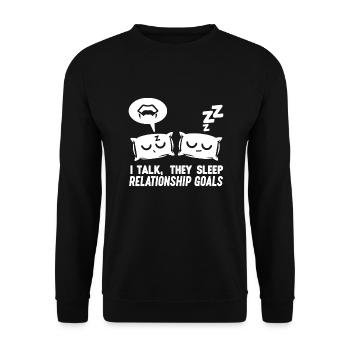 Parler dans le sommeil, Somniloquie, Parler dans le sommeil - Sweat-shirt Unisexe - noir - Devant - Alina (178cm) & Michal (187cm)