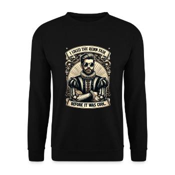 Renaissance-jahrmarkt-outfit Mittelalterlicher - Unisex Pullover - Schwarz - Vorne - Alina (178cm) & Michal (187cm)