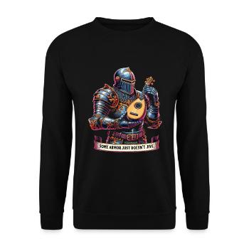 Renaissance-jahrmarkt-outfit Mittelalterlicher - Unisex Pullover - Schwarz - Vorne - Alina (178cm) & Michal (187cm)