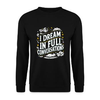 Sprechen Im Schlaf, Somniloquy, Sprechen Im - Unisex Pullover - Schwarz - Vorne - Alina (178cm) & Michal (187cm)