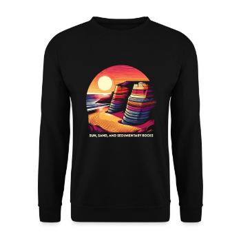 Geology Stone Hunt Agate Hunter Stone Collecting - Unisex Sweatshirt - black - Front - Alina (178cm) & Michal (187cm)