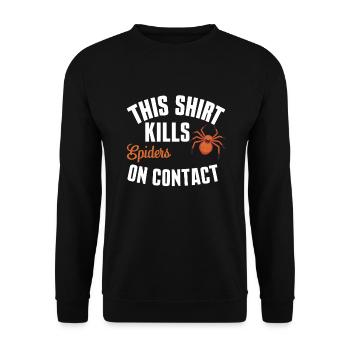 Funny Arachnophobia Awareness, Spider Phobia - Unisex Sweatshirt - black - Front - Alina (178cm) & Michal (187cm)