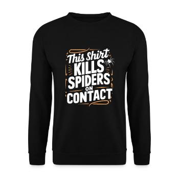 Funny Arachnophobia Awareness, Spider Phobia - Unisex Sweatshirt - black - Front - Alina (178cm) & Michal (187cm)