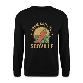 Amateurs de cuisine épicée, Chili Peppers Chef - Sweat-shirt Unisexe - noir - Devant - Alina (178cm) & Michal (187cm)