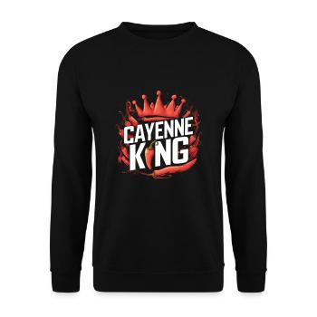 Amateurs de cuisine épicée, Chili Peppers Chef - Sweat-shirt Unisexe - noir - Devant - Alina (178cm) & Michal (187cm)