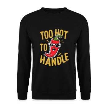 Amateurs de cuisine épicée, Chili Peppers Chef - Sweat-shirt Unisexe - noir - Devant - Alina (178cm) & Michal (187cm)