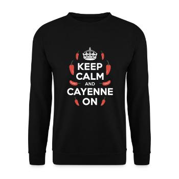 Amateurs de cuisine épicée, Chili Peppers Chef - Sweat-shirt Unisexe - noir - Devant - Alina (178cm) & Michal (187cm)