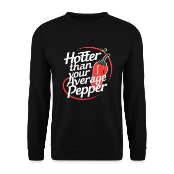 Amateurs de cuisine épicée, Chili Peppers Chef - Sweat-shirt Unisexe - noir - Devant - Alina (178cm) & Michal (187cm)
