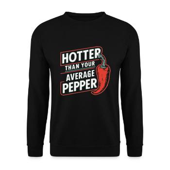 Amateurs de cuisine épicée, Chili Peppers Chef - Sweat-shirt Unisexe - noir - Devant - Alina (178cm) & Michal (187cm)
