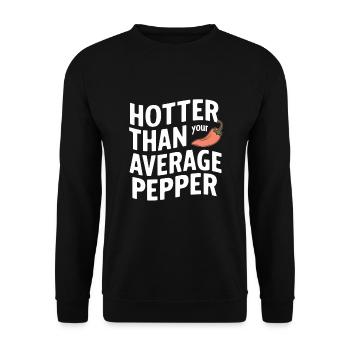 Amateurs de cuisine épicée, Chili Peppers Chef - Sweat-shirt Unisexe - noir - Devant - Alina (178cm) & Michal (187cm)