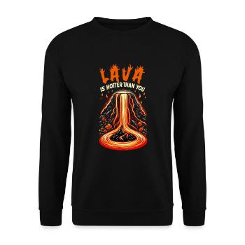 Drôle de volcan lave géologie roche chasse géologue - Sweat-shirt Unisexe - noir - Devant - Alina (178cm) & Michal (187cm)