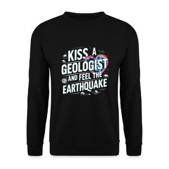 Geologie-steinjagd Achat-jäger-steinsammeln - Unisex Pullover - Schwarz - Vorne - Alina (178cm) & Michal (187cm)