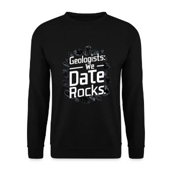 Geology Stone Hunt Agate Hunter Stone Collecting - Unisex Sweatshirt - black - Front - Alina (178cm) & Michal (187cm)