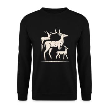 Pétroglyphe Art rupestre ancien Rock dessin indien - Sweat-shirt Unisexe - noir - Devant - Alina (178cm) & Michal (187cm)