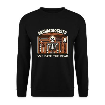 Archäologie Archäologe Historische Erkundung - Unisex Pullover - Schwarz - Vorne - Alina (178cm) & Michal (187cm)