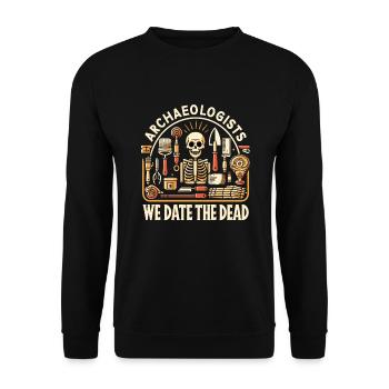 Archäologie Archäologe Historische Erkundung - Unisex Pullover - Schwarz - Vorne - Alina (178cm) & Michal (187cm)
