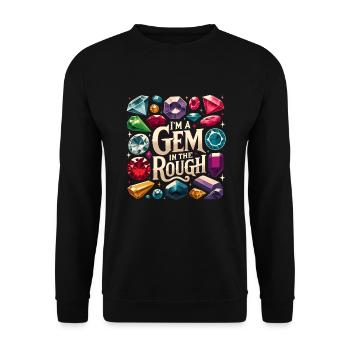 Geology Stone Hunt Agate Hunter Stone Collecting - Unisex Sweatshirt - black - Front - Alina (178cm) & Michal (187cm)