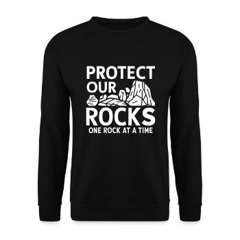 Geology Stone Hunt Agate Hunter Stone Collecting - Unisex Sweatshirt - black - Front - Alina (178cm) & Michal (187cm)