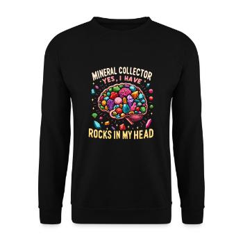 Geology Stone Hunt Agate Hunter Stone Collecting - Unisex Sweatshirt - black - Front - Alina (178cm) & Michal (187cm)