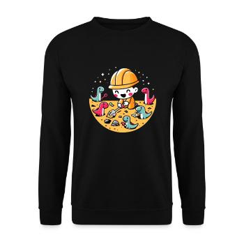 Fossil hunter Fossil hunting Paleontologist - Unisex Sweatshirt - black - Front - Alina (178cm) & Michal (187cm)
