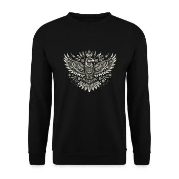Pétroglyphe Art rupestre ancien Rock dessin indien - Sweat-shirt Unisexe - noir - Devant - Alina (178cm) & Michal (187cm)