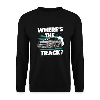 Course de drift automobile, dérive de sport automobile de voiture de course - Sweat-shirt Unisexe - noir - Devant - Alina (178cm) & Michal (187cm)