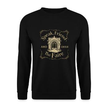 Renaissance-jahrmarkt-outfit Mittelalterlicher - Unisex Pullover - Schwarz - Vorne - Alina (178cm) & Michal (187cm)