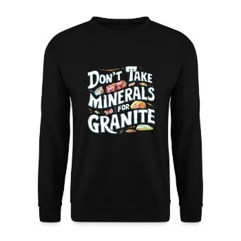 Geology Stone Hunt Agate Hunter Stone Collecting - Unisex Sweatshirt - black - Front - Alina (178cm) & Michal (187cm)