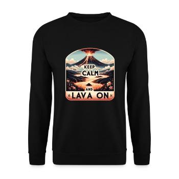 Drôle de volcan lave géologie roche chasse géologue - Sweat-shirt Unisexe - noir - Devant - Alina (178cm) & Michal (187cm)
