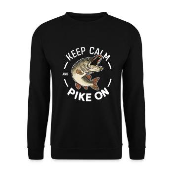 Northern Pike Fisherman Pike Fishing Rod Pike Fish - Unisex Sweatshirt - black - Front - Alina (178cm) & Michal (187cm)