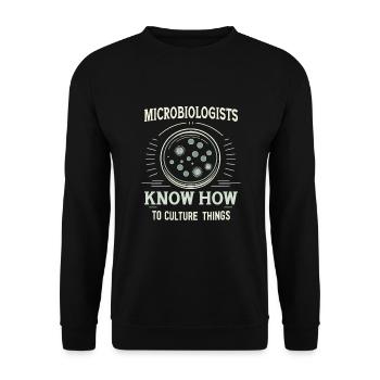 Microbiologiste Microbiologie Laboratoire Biologie des staphylocoques - Sweat-shirt Unisexe - noir - Devant - Alina (178cm) & Michal (187cm)
