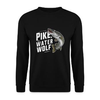 Northern Pike Fisherman Pike Fishing Rod Pike Fish - Unisex Sweatshirt - black - Front - Alina (178cm) & Michal (187cm)