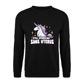 Hystérectomie pour restaurer la - Sweat-shirt Unisexe - noir - Devant - Alina (178cm) & Michal (187cm)