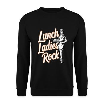 School Lunch Lady Schularbeiterin In Der Cafeteria - Unisex Pullover - Schwarz - Vorne - Alina (178cm) & Michal (187cm)