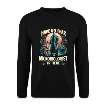 Microbiologist Microbiology Lab Staph Biology - Unisex Pullover - Schwarz - Vorne - Alina (178cm) & Michal (187cm)