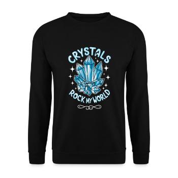 Crystal Healing Crytal Crystals and Stones - Unisex Sweatshirt - black - Front - Alina (178cm) & Michal (187cm)