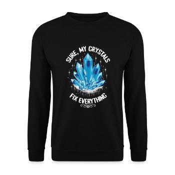 Crystal Healing Crytal Crystals and Stones - Unisex Sweatshirt - black - Front - Alina (178cm) & Michal (187cm)