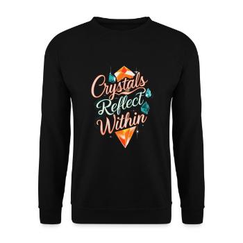 Crystal Healing Crytal Crystals and Stones - Unisex Sweatshirt - black - Front - Alina (178cm) & Michal (187cm)