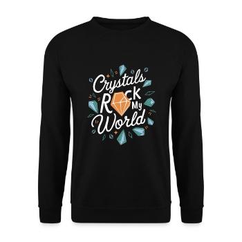 Crystal Healing Crytal Crystals and Stones - Unisex Sweatshirt - black - Front - Alina (178cm) & Michal (187cm)