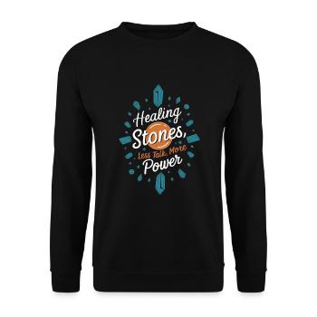 Crystal Healing Crytal Crystals and Stones - Unisex Sweatshirt - black - Front - Alina (178cm) & Michal (187cm)