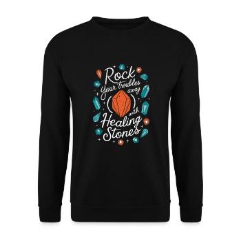 Crystal Healing Crytal Crystals and Stones - Unisex Sweatshirt - black - Front - Alina (178cm) & Michal (187cm)