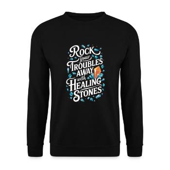 Crystal Healing Crytal Crystals and Stones - Unisex Sweatshirt - black - Front - Alina (178cm) & Michal (187cm)