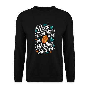 Crystal Healing Crytal Crystals and Stones - Unisex Sweatshirt - black - Front - Alina (178cm) & Michal (187cm)