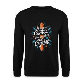 Crystal Healing Crytal Crystals and Stones - Unisex Sweatshirt - black - Front - Alina (178cm) & Michal (187cm)