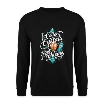 Crystal Healing Crytal Crystals and Stones - Unisex Sweatshirt - black - Front - Alina (178cm) & Michal (187cm)